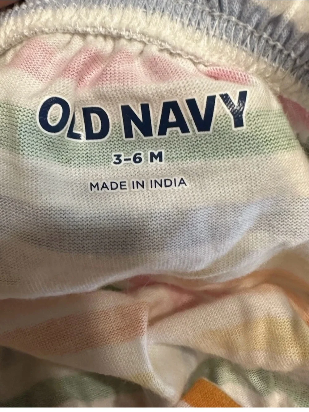 Old Navy Baby Girls 3-6M Rainbow Stripe Tie Strap Romper One Piece Summer